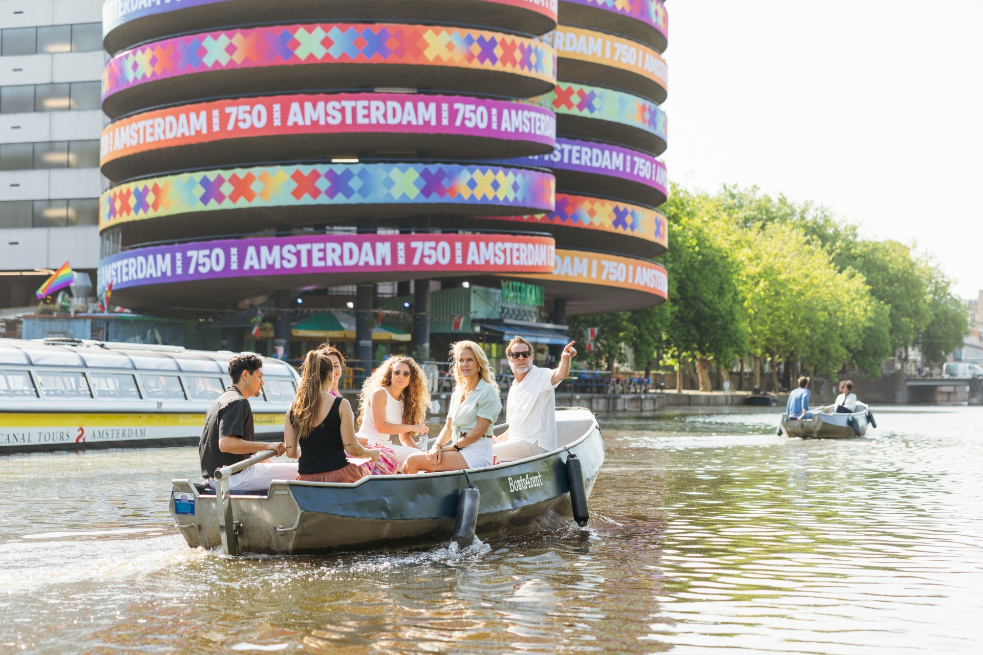 Boat cruise Amsterdam near modern architecture - Boats4rent